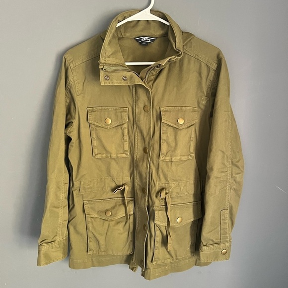 Lands End Womens Size S Army Green Military Coat  Utility Field Zip Jacket - Picture 1 of 3